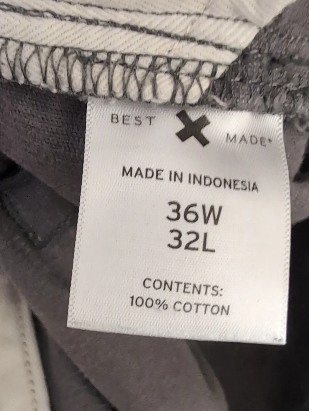 Best Made Co Fine Wale Corduroy Pants Size 36x32 Gray 100% Cotton 5 Pocket